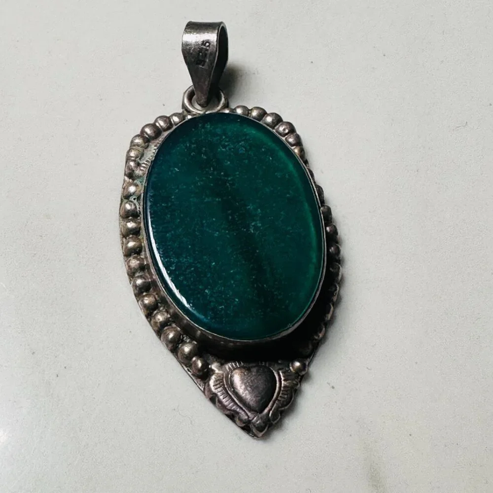 Two Lapis Lazuli Pendants - Plus Two Similar Stones Red and Green